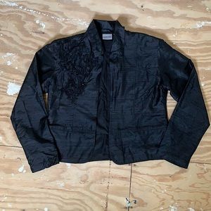 Chico’s Black Sequined Western Evening Jacket Sz 1